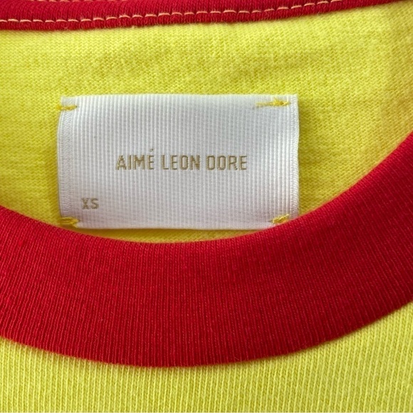 [XS] NWT Aime Leon Dore Shirt Yellow, Red & Blue Long Sleeve 100% Cotton Shirt - Picture 15 of 15